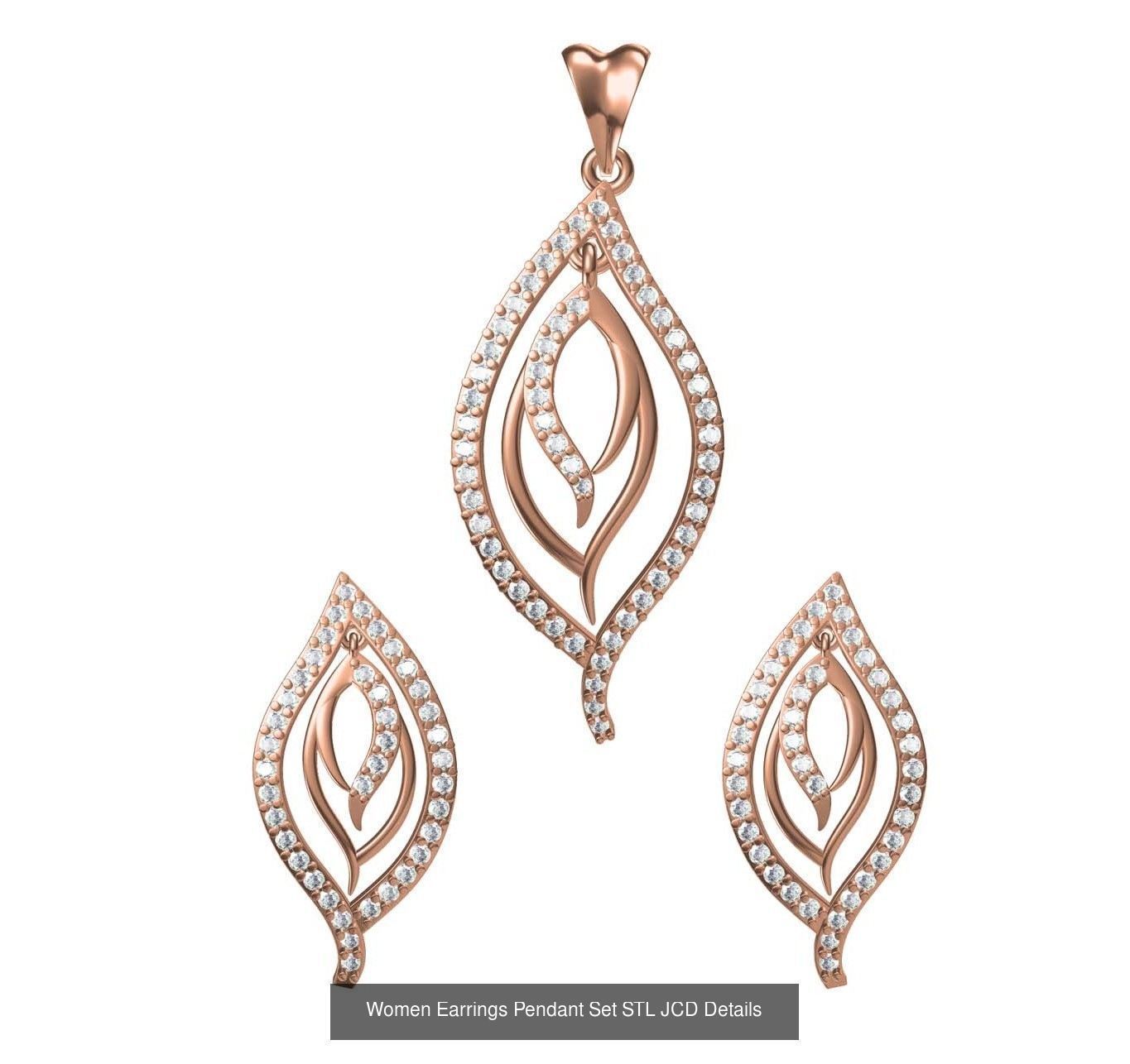 159 Women Earrings Pendant Sets STL JCD Details Collection _272