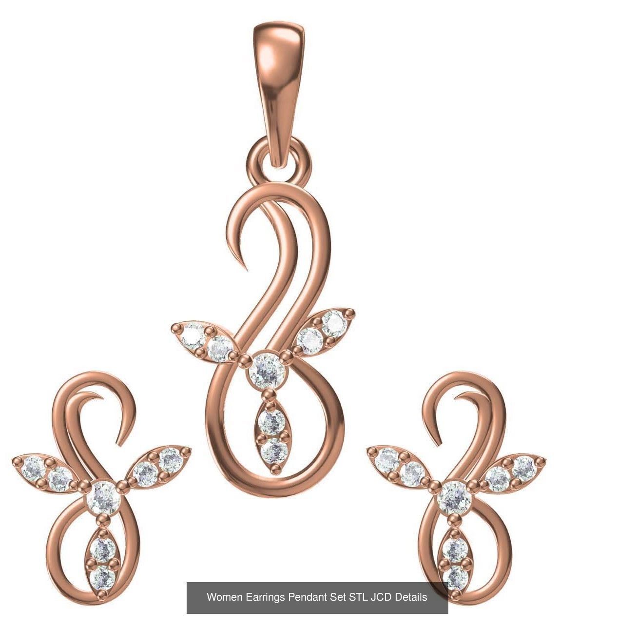 159 Women Earrings Pendant Sets STL JCD Details Collection _228