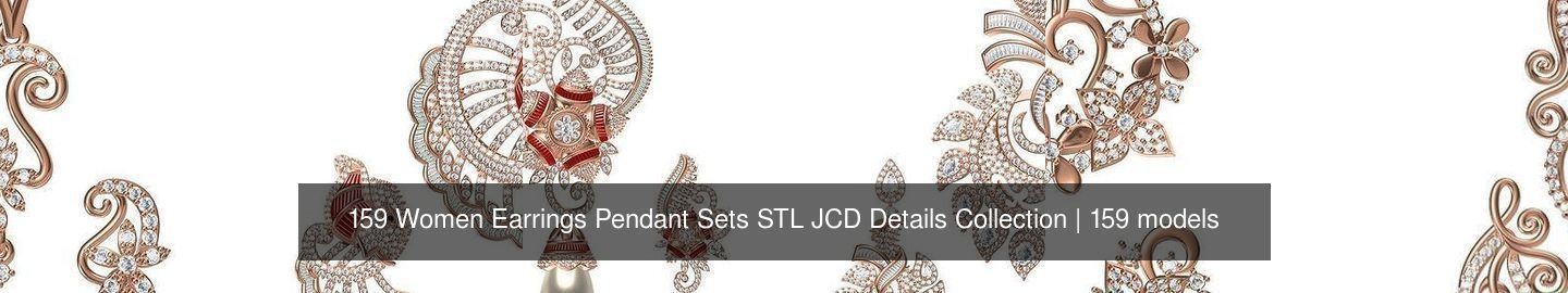 159 Women Earrings Pendant Sets STL JCD Details Collection _156