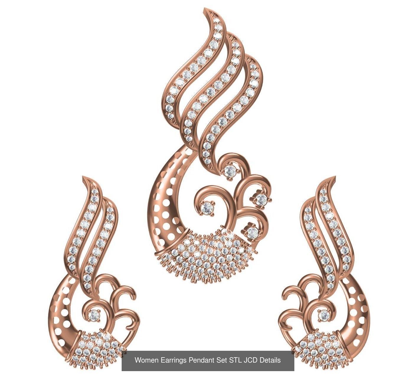 159 Women Earrings Pendant Sets STL JCD Details Collection _274