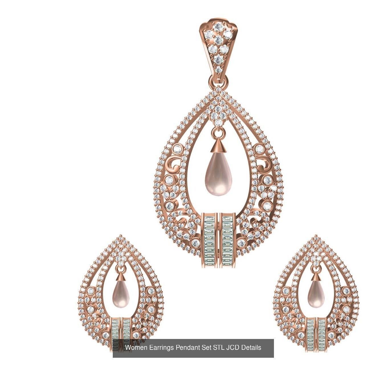 159 Women Earrings Pendant Sets STL JCD Details Collection _348
