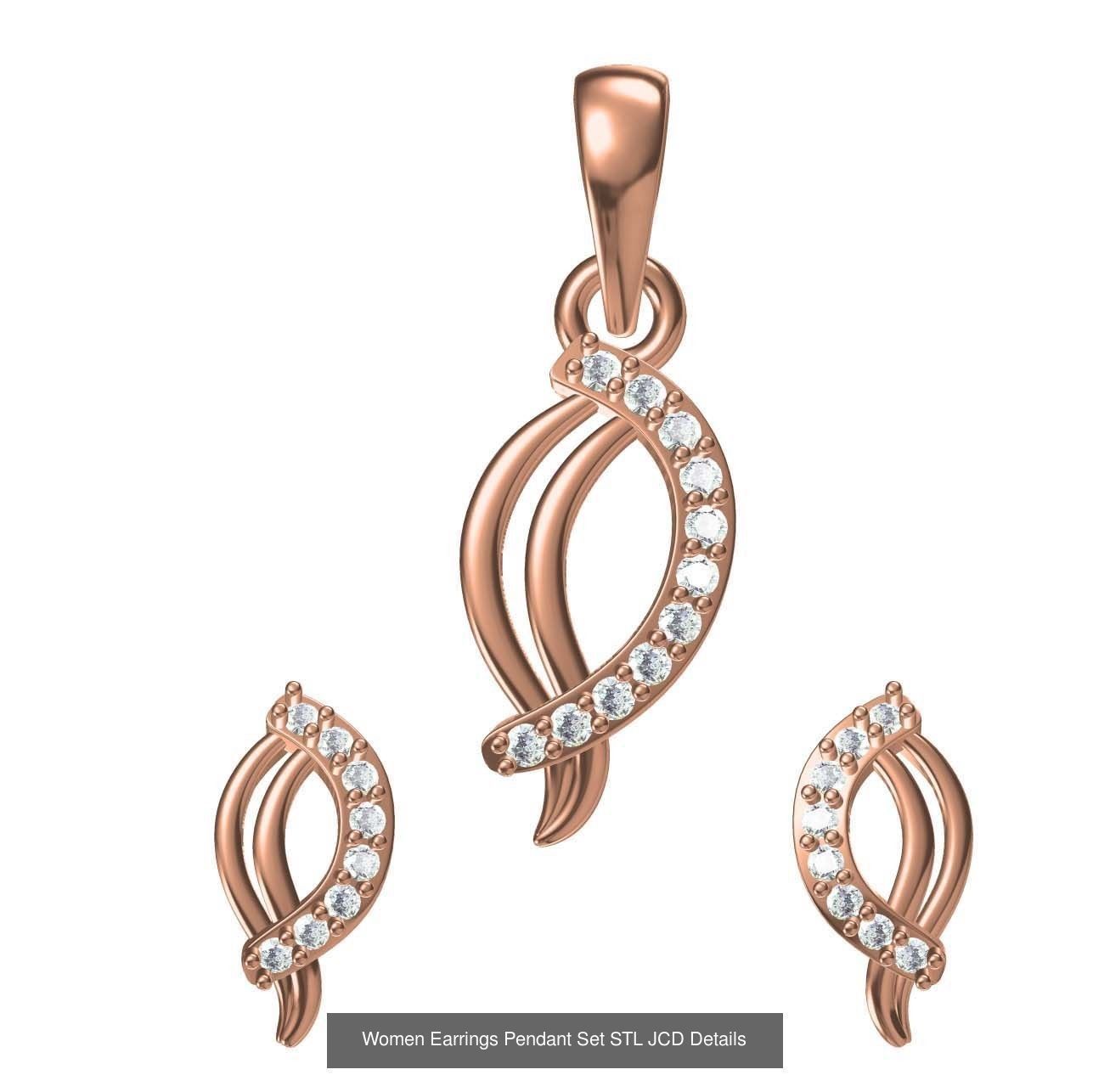 159 Women Earrings Pendant Sets STL JCD Details Collection _223