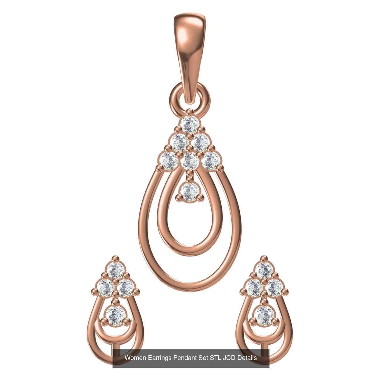 159 Women Earrings Pendant Sets STL JCD Details Collection _227