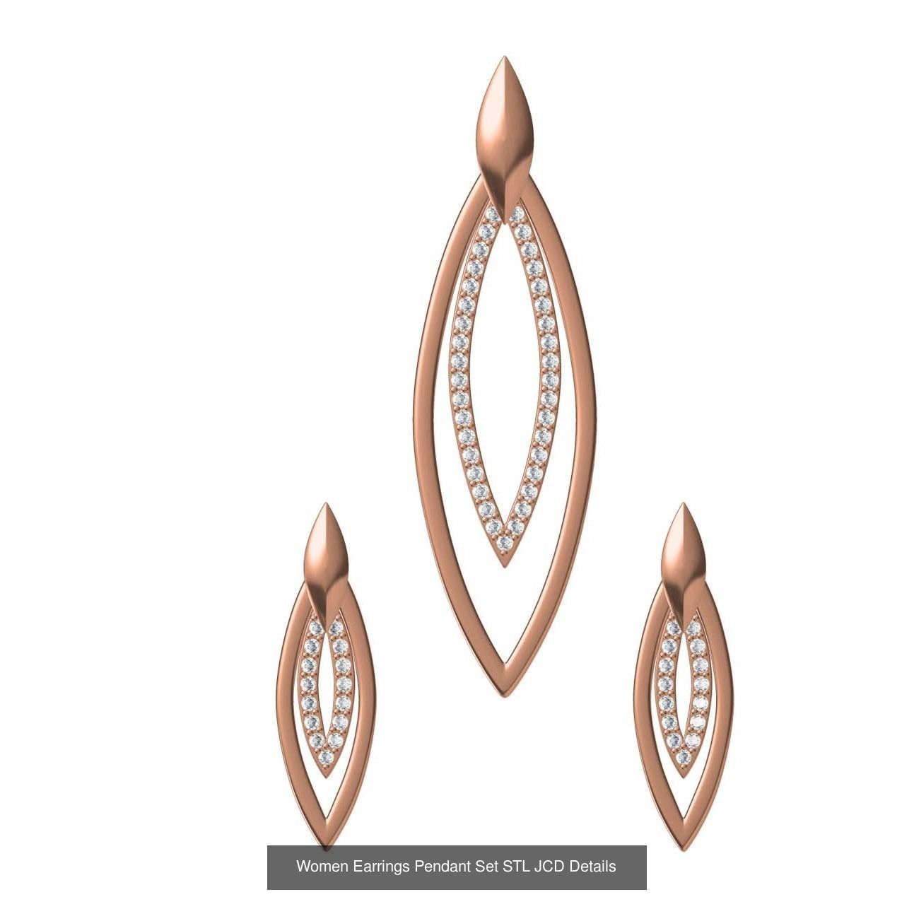 159 Women Earrings Pendant Sets STL JCD Details Collection _372