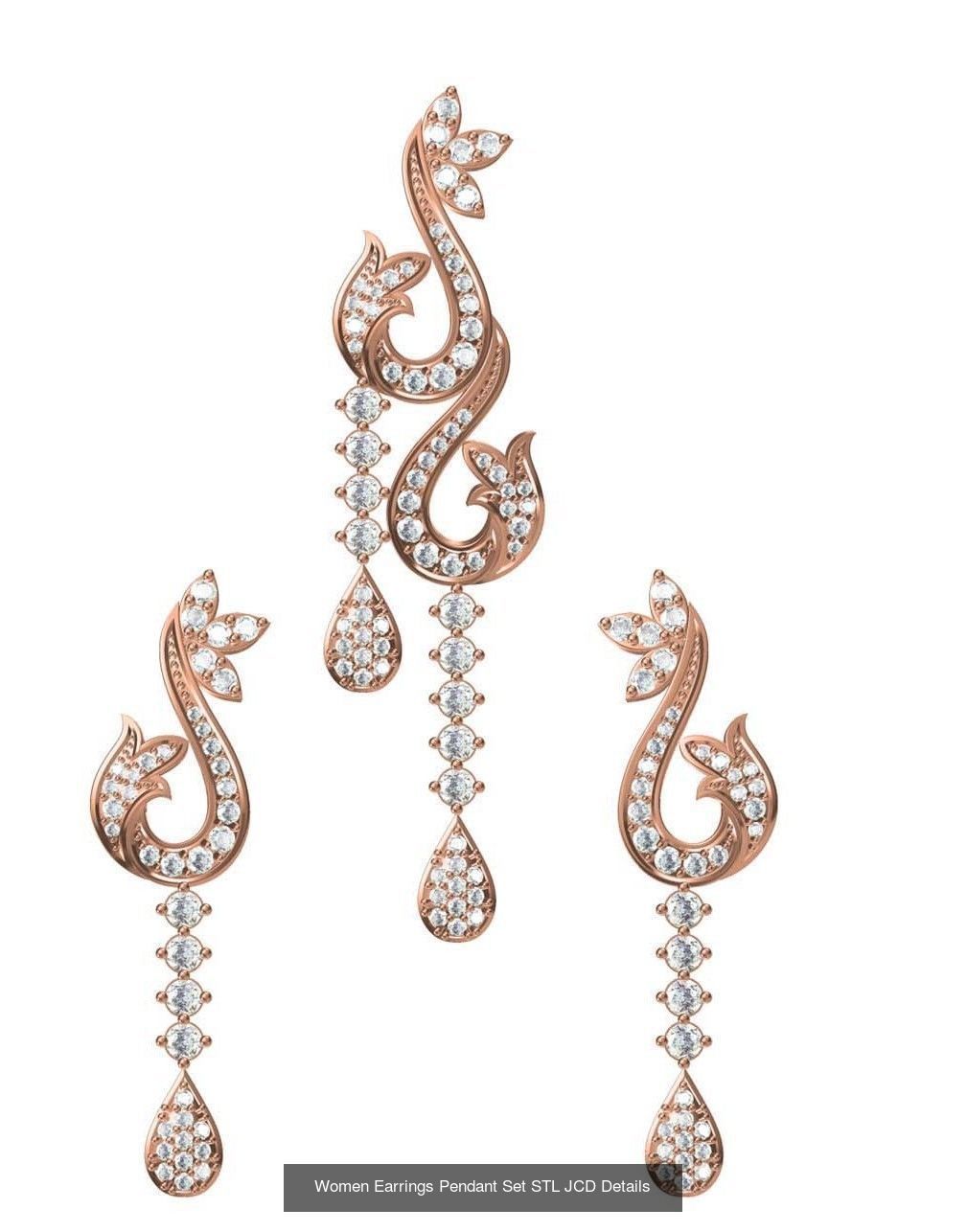 159 Women Earrings Pendant Sets STL JCD Details Collection _254