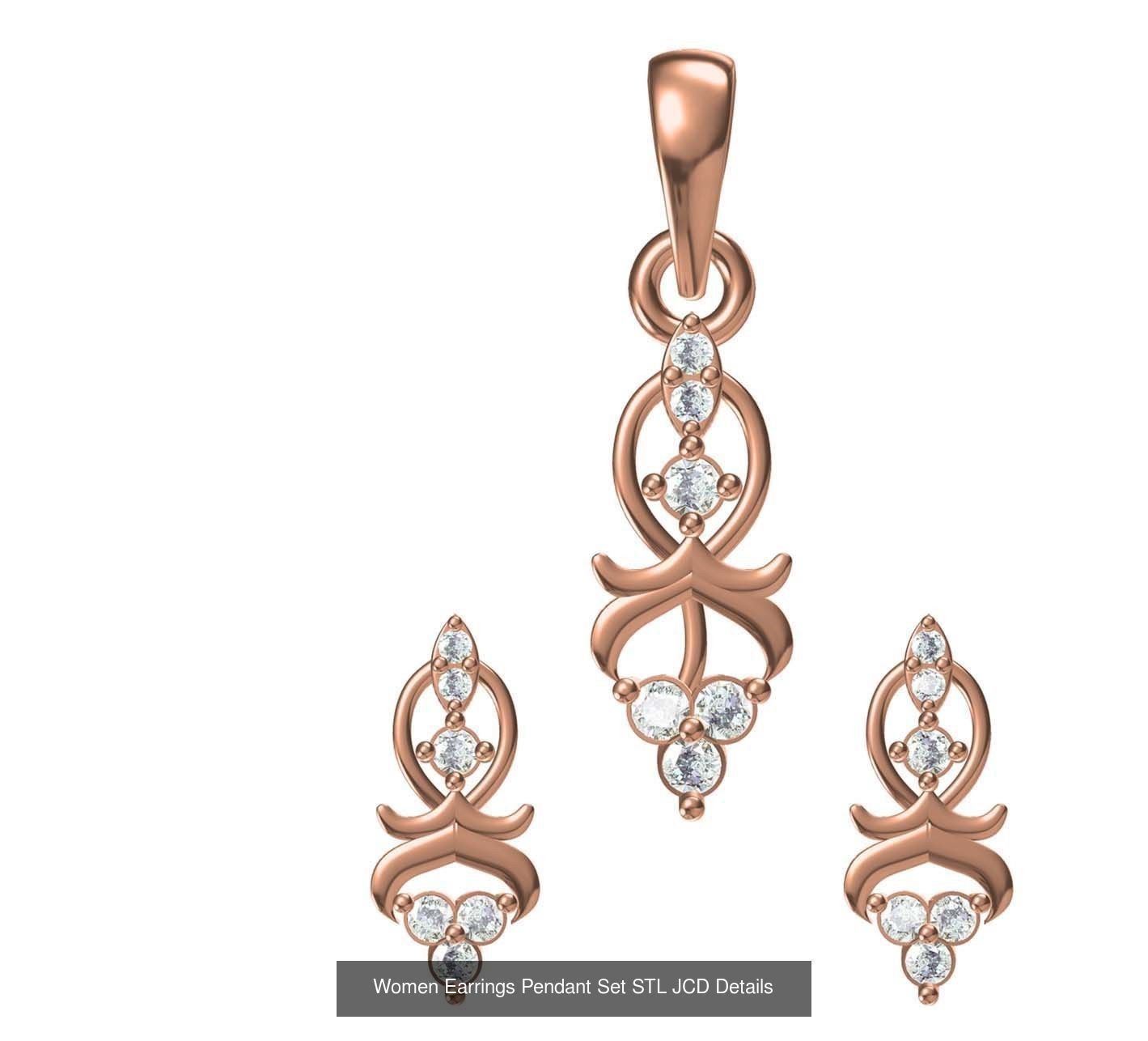 159 Women Earrings Pendant Sets STL JCD Details Collection _232