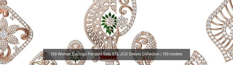 159 Women Earrings Pendant Sets STL JCD Details Collection _108