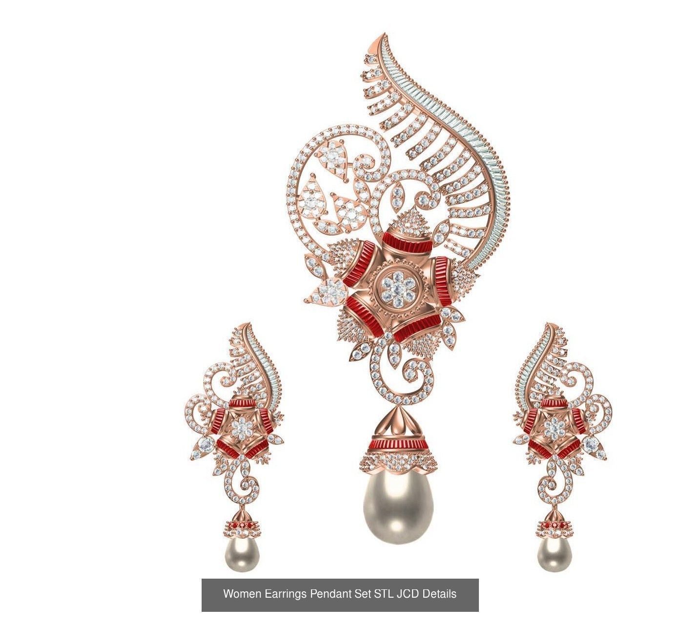 159 Women Earrings Pendant Sets STL JCD Details Collection _283