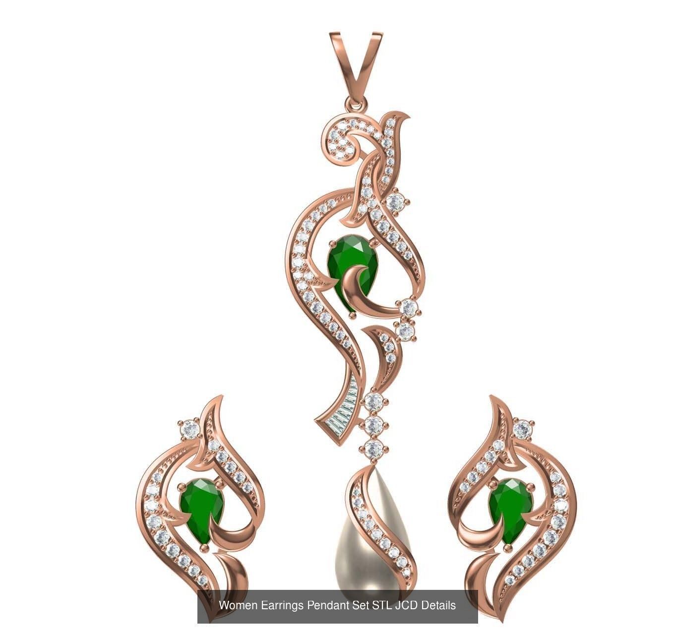 159 Women Earrings Pendant Sets STL JCD Details Collection _255