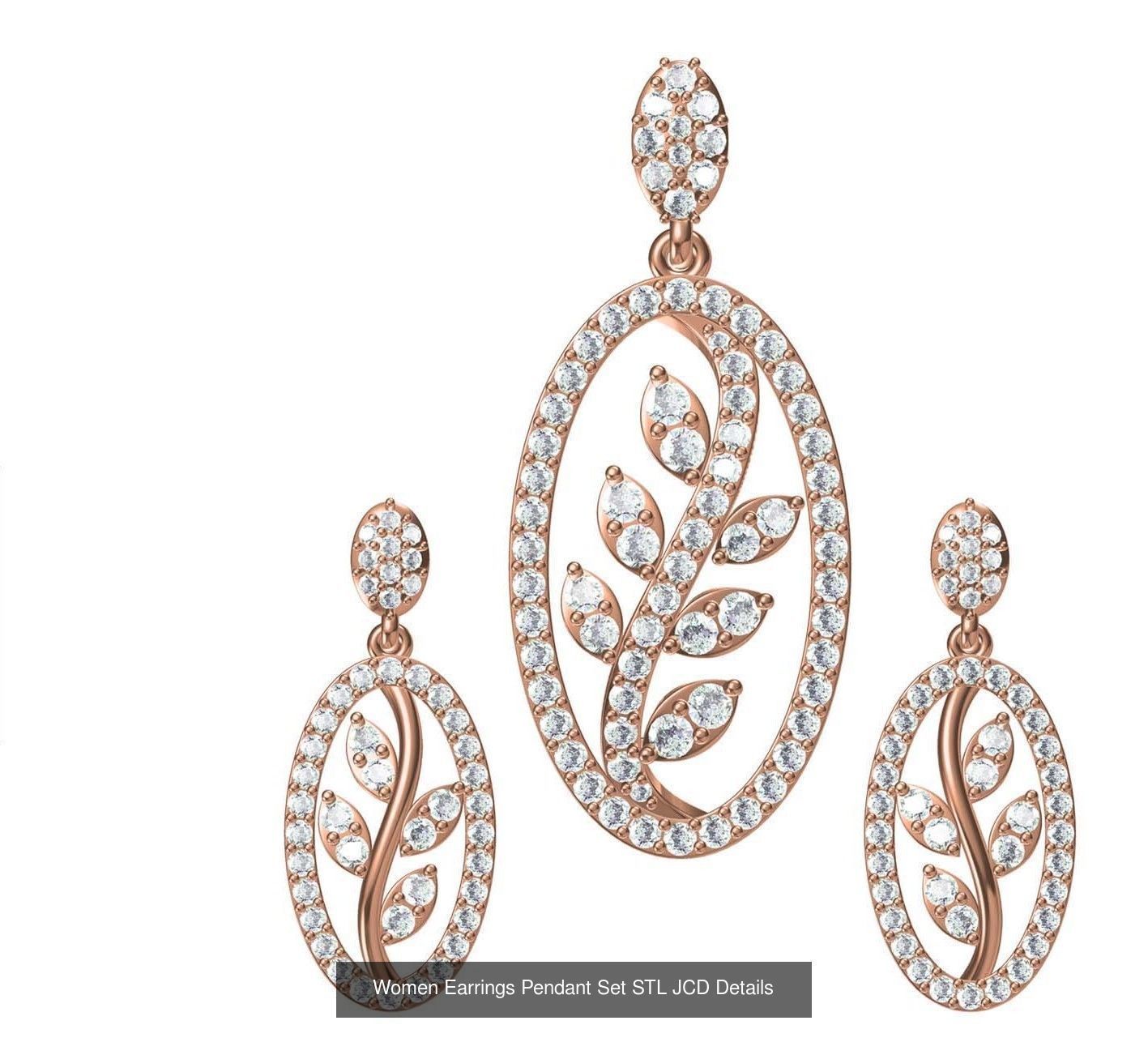 159 Women Earrings Pendant Sets STL JCD Details Collection _239