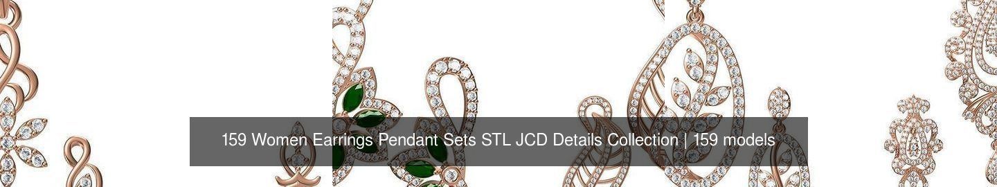 159 Women Earrings Pendant Sets STL JCD Details Collection _60