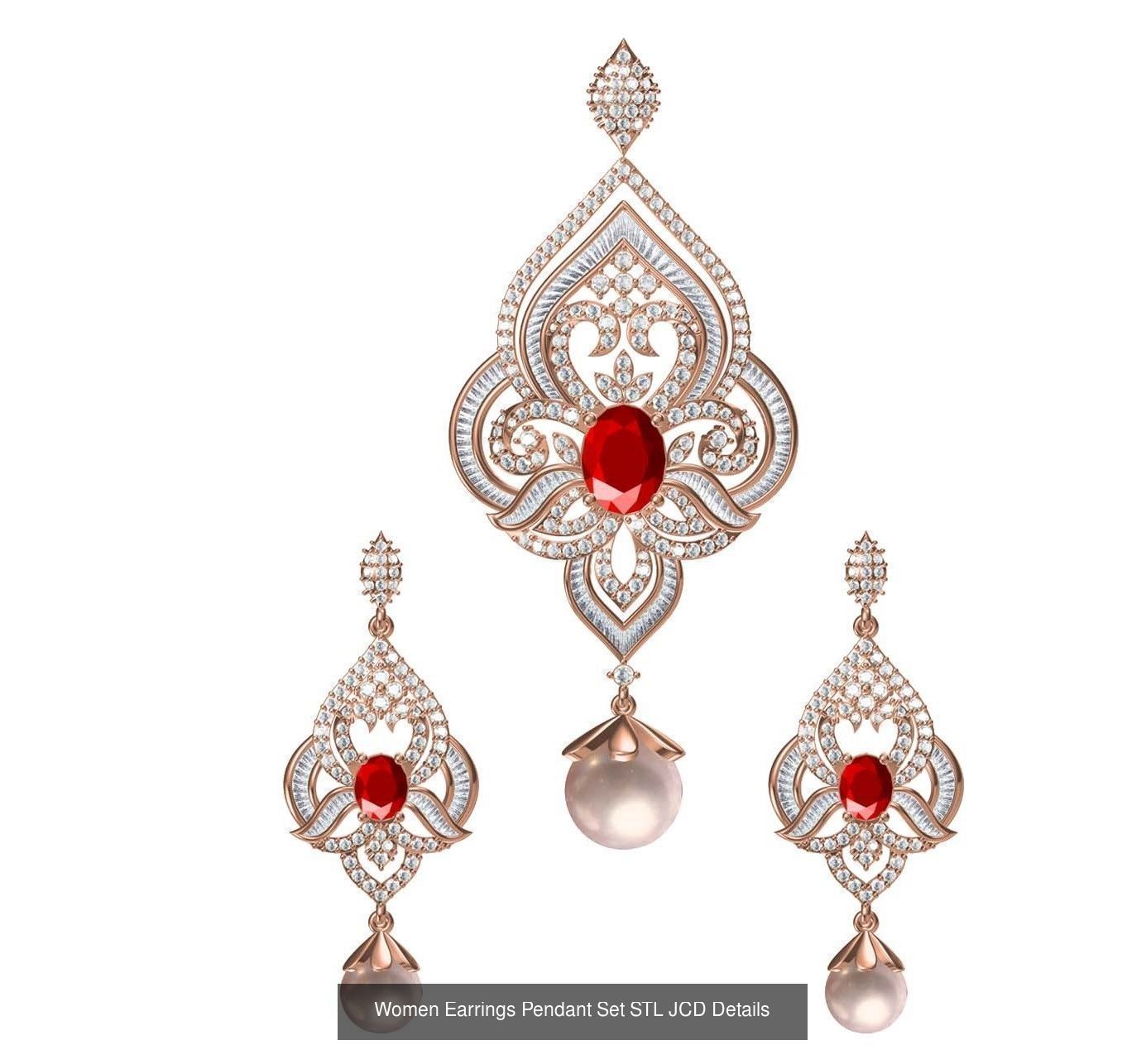 159 Women Earrings Pendant Sets STL JCD Details Collection _307