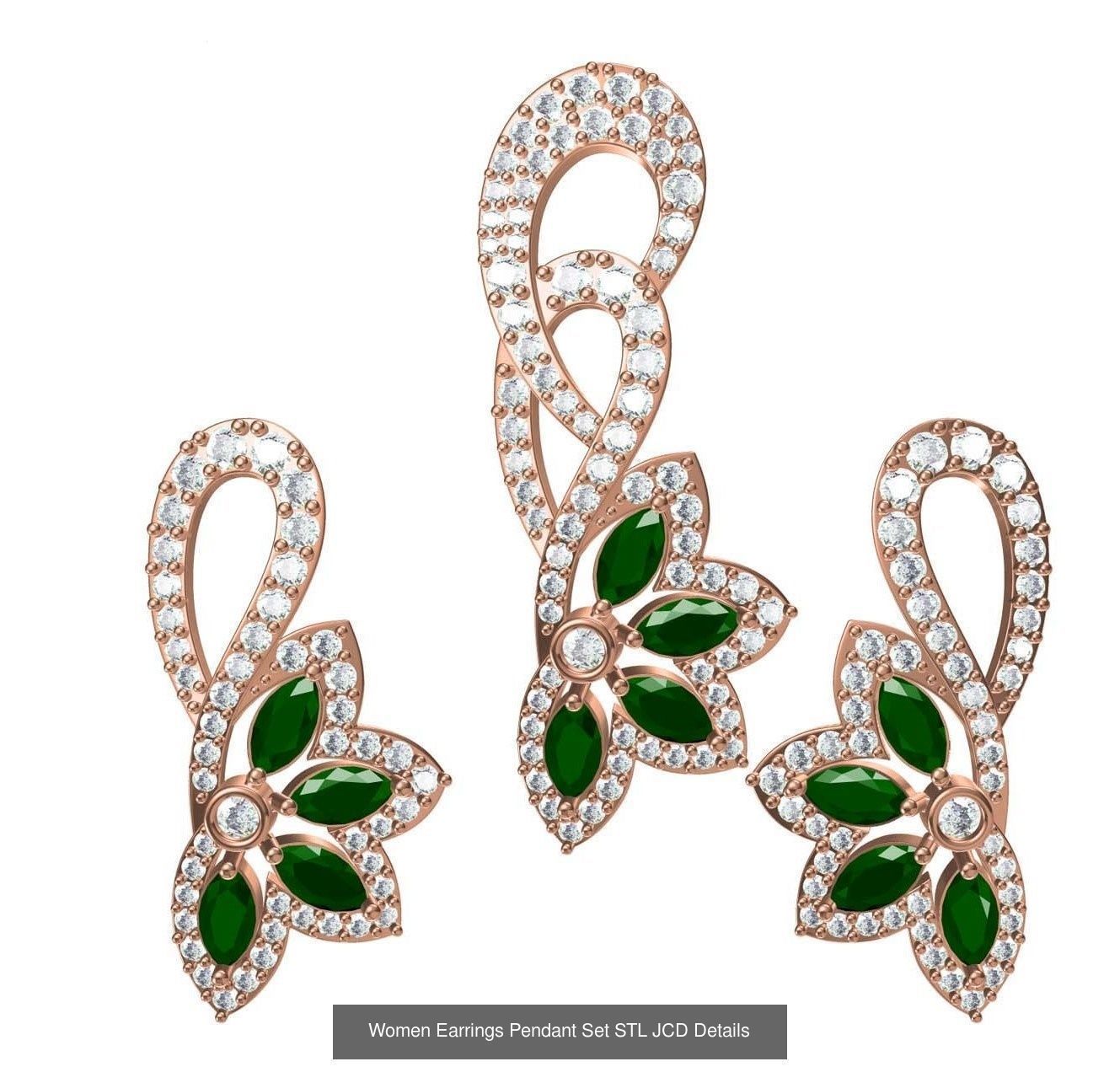 159 Women Earrings Pendant Sets STL JCD Details Collection _235