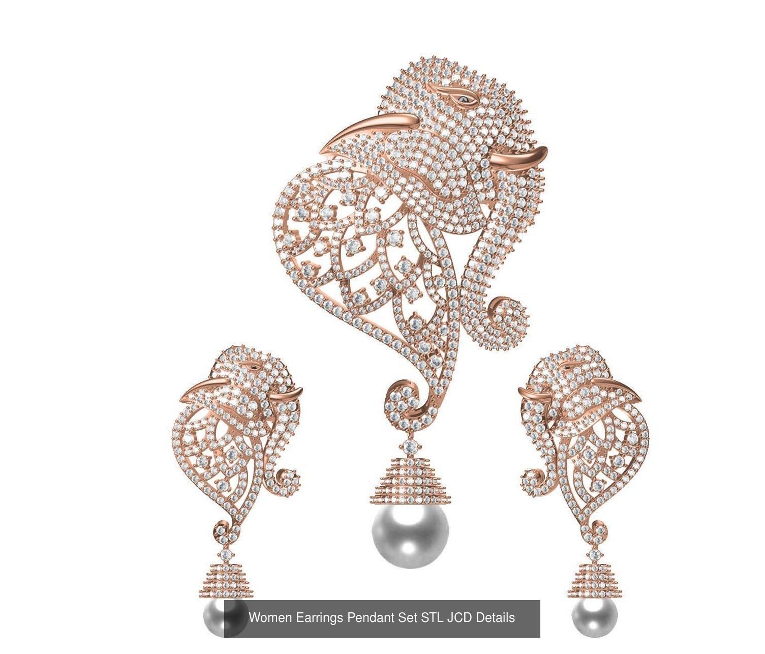 159 Women Earrings Pendant Sets STL JCD Details Collection _282