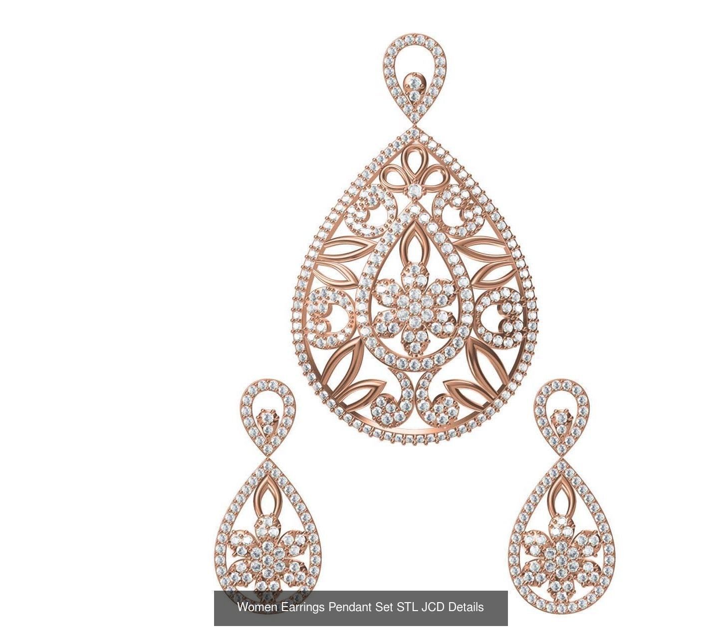 159 Women Earrings Pendant Sets STL JCD Details Collection _266