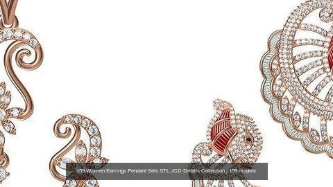 159 Women Earrings Pendant Sets STL JCD Details Collection _140