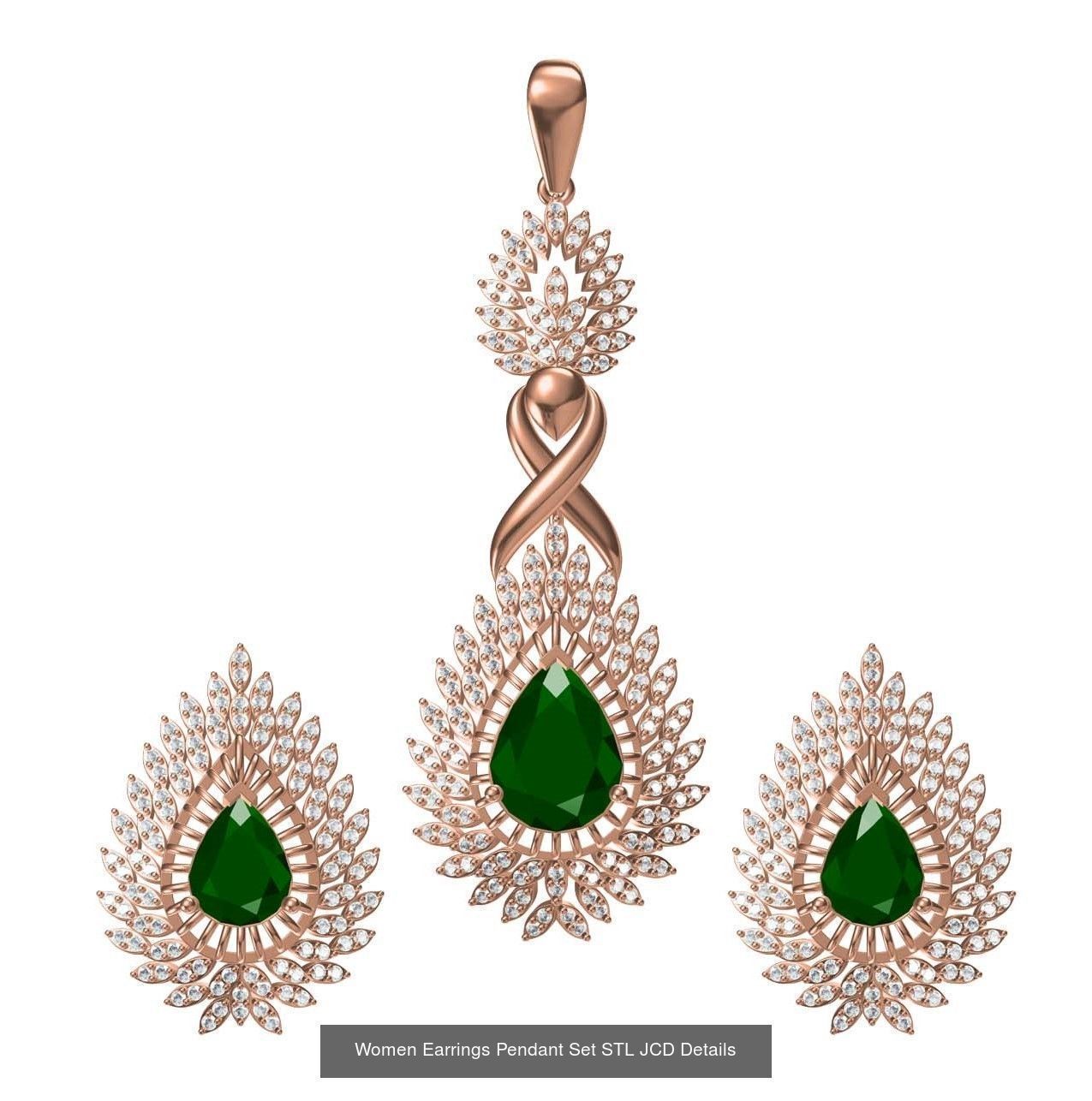 159 Women Earrings Pendant Sets STL JCD Details Collection _291