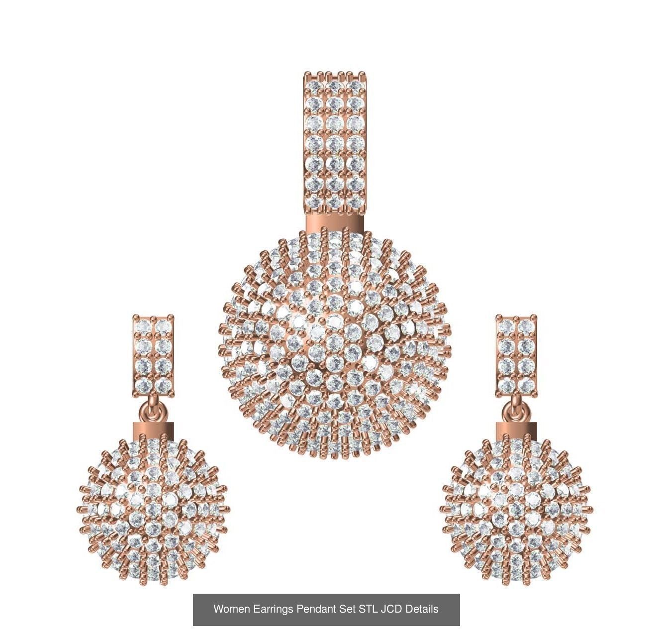 159 Women Earrings Pendant Sets STL JCD Details Collection _312