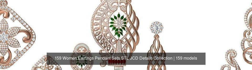 159 Women Earrings Pendant Sets STL JCD Details Collection _115