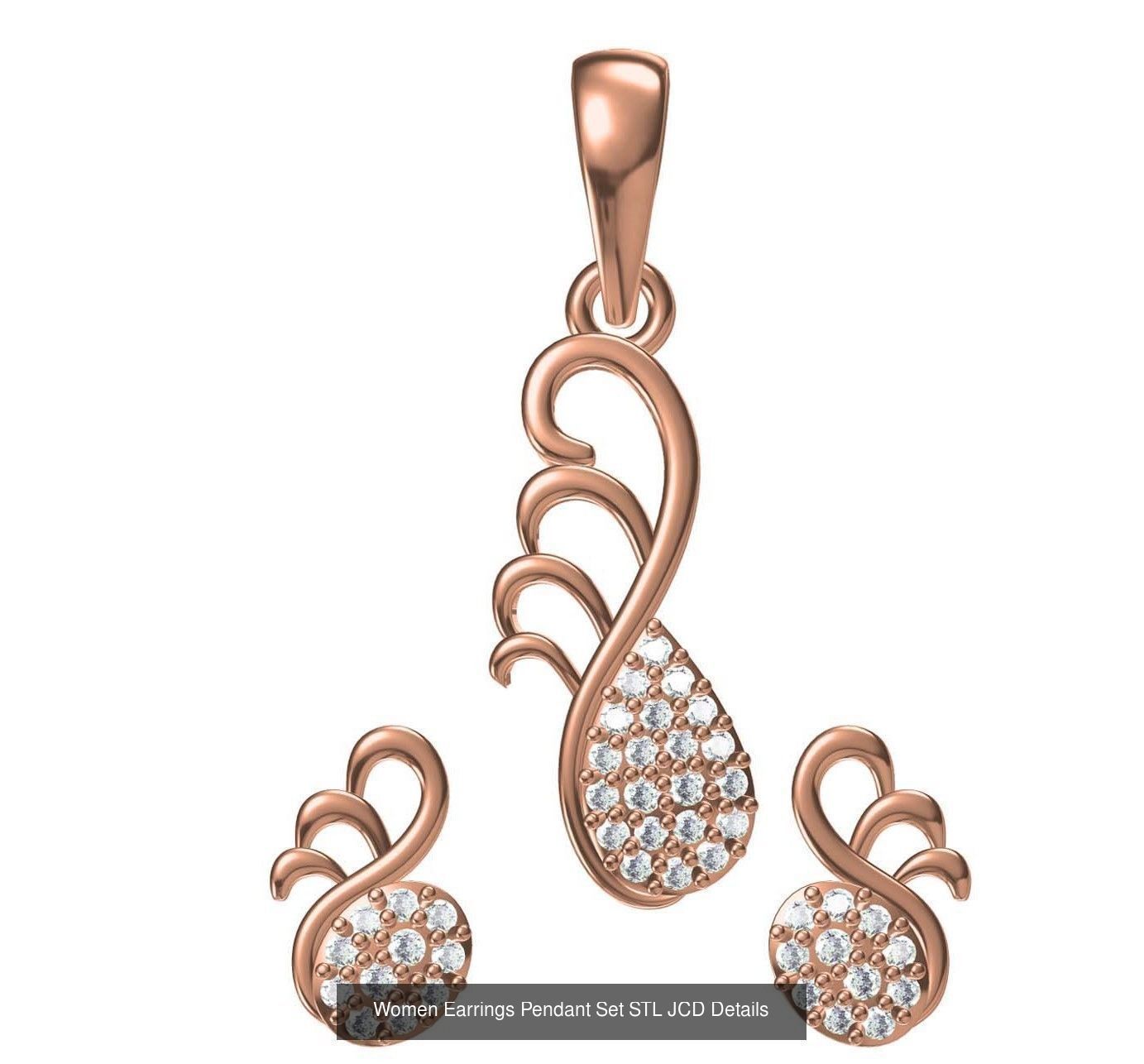 159 Women Earrings Pendant Sets STL JCD Details Collection _221