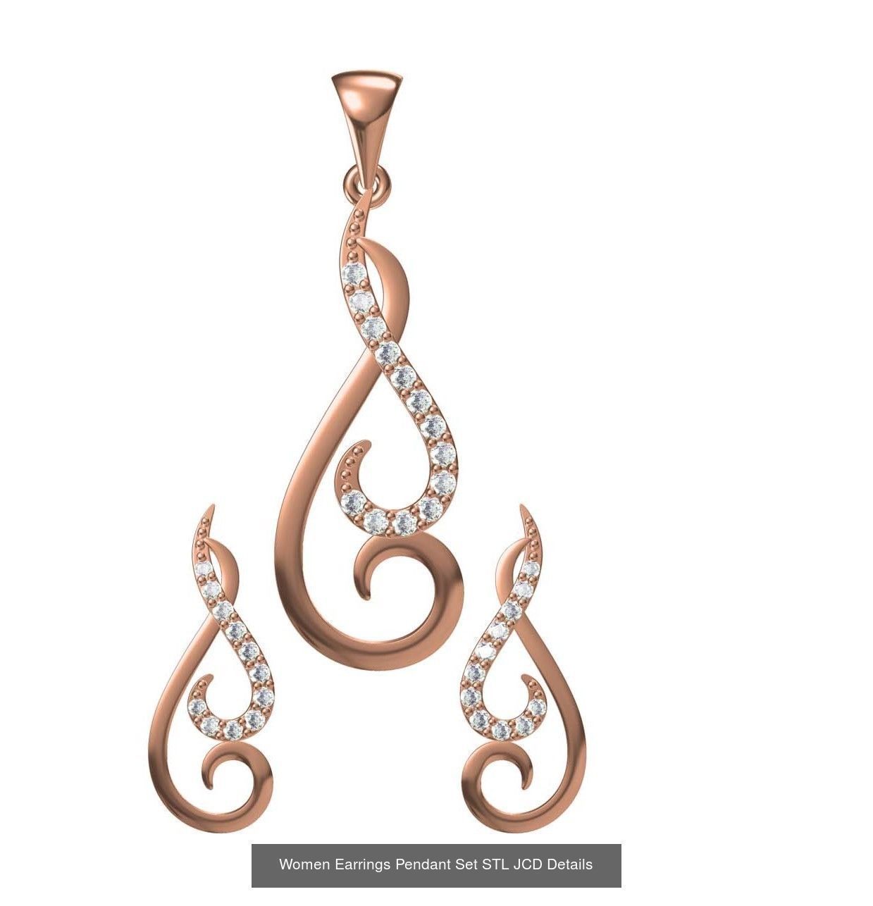 159 Women Earrings Pendant Sets STL JCD Details Collection _346