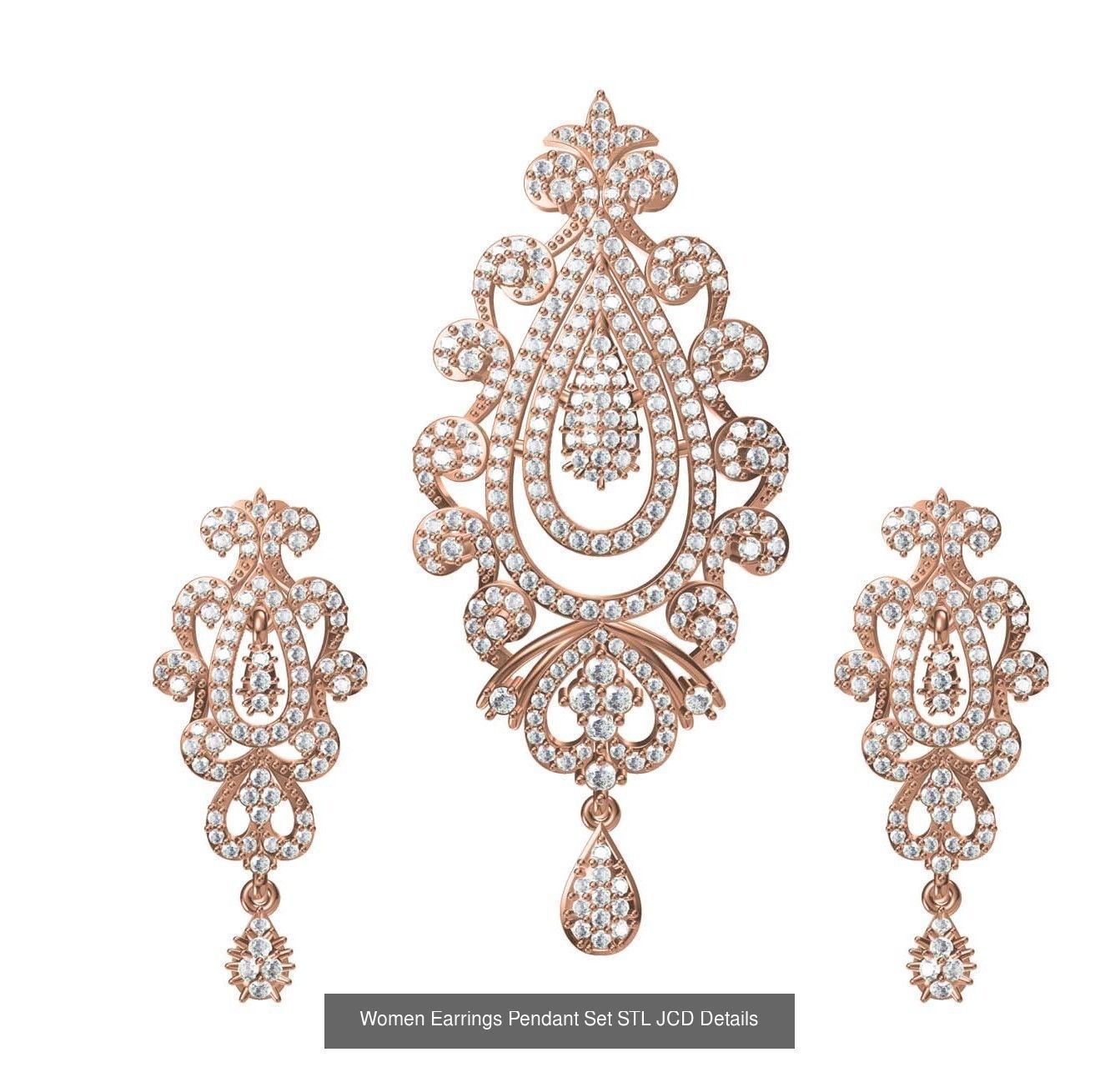159 Women Earrings Pendant Sets STL JCD Details Collection _313