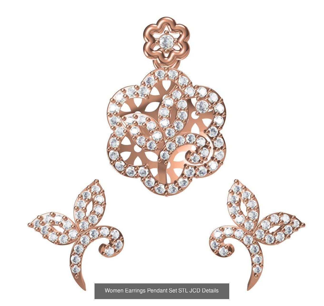 159 Women Earrings Pendant Sets STL JCD Details Collection _306