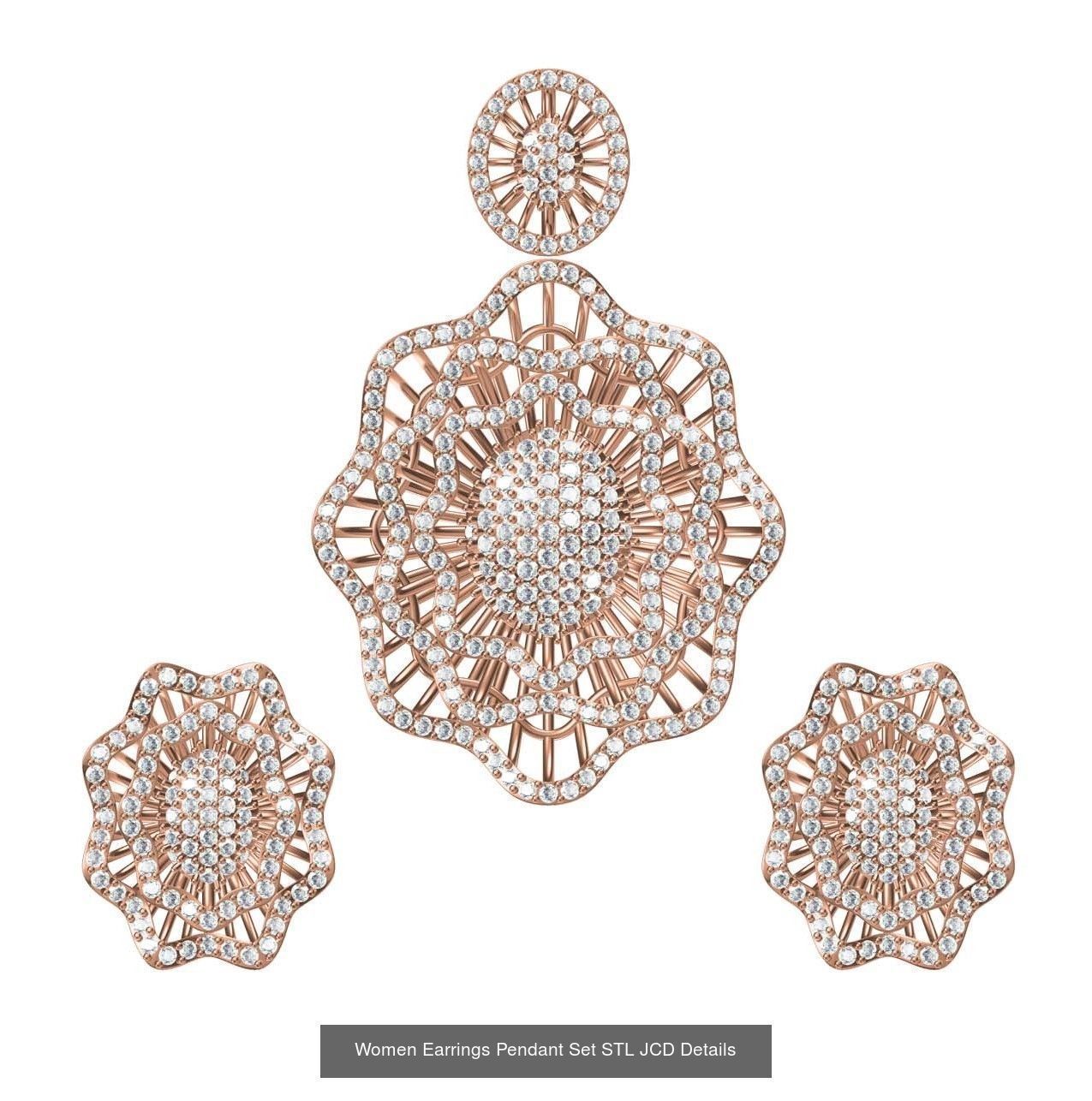 159 Women Earrings Pendant Sets STL JCD Details Collection _311