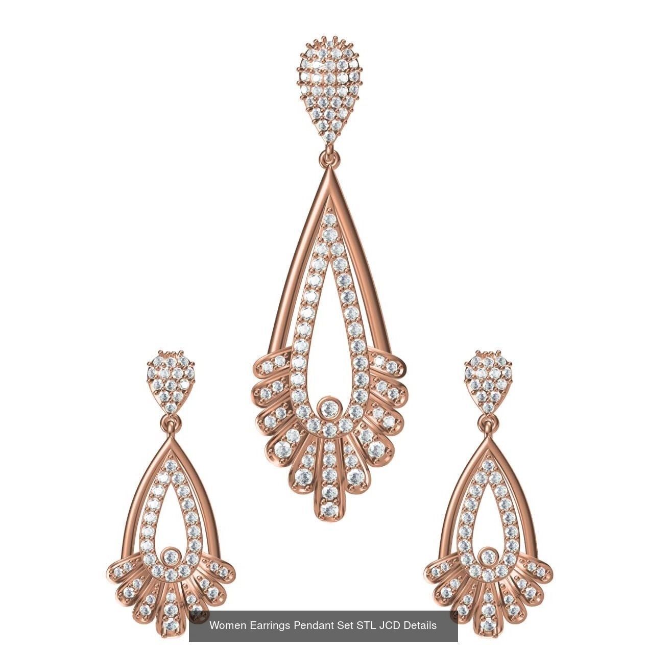 159 Women Earrings Pendant Sets STL JCD Details Collection _304