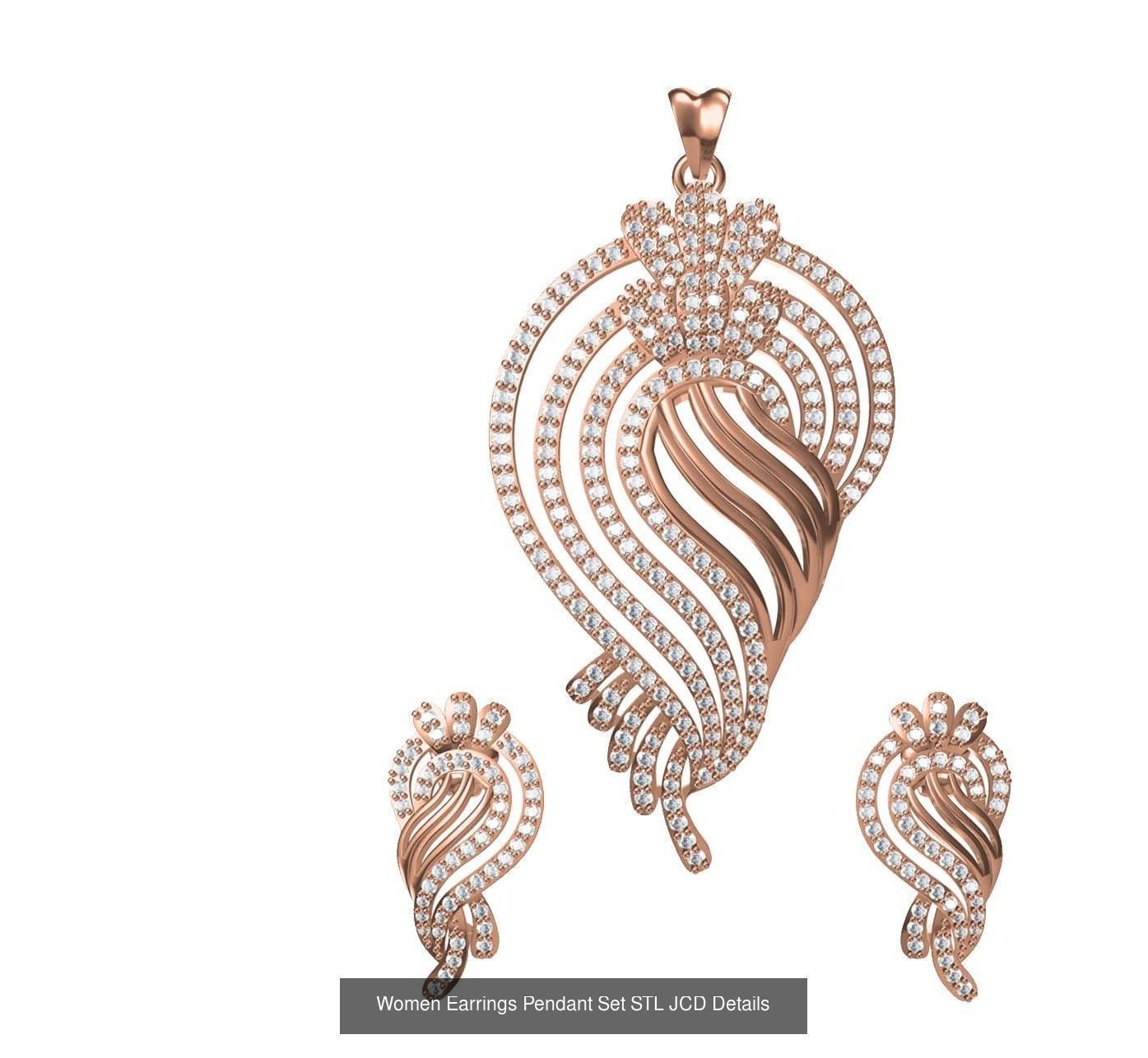 159 Women Earrings Pendant Sets STL JCD Details Collection _361