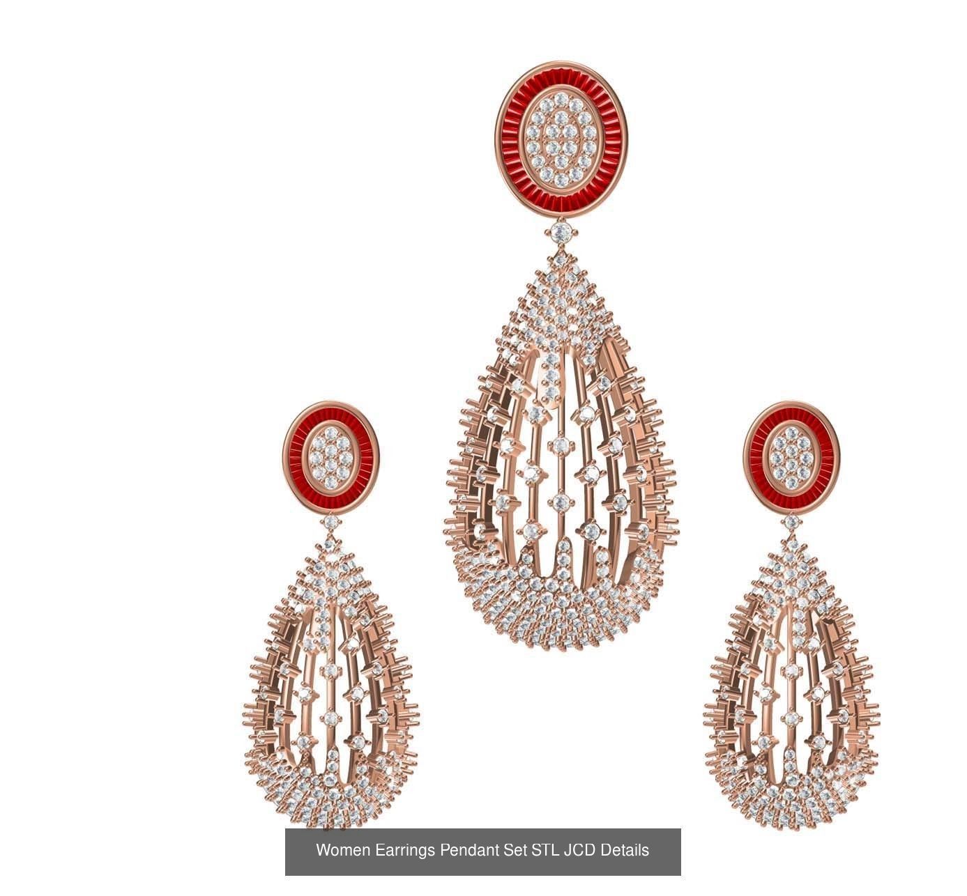 159 Women Earrings Pendant Sets STL JCD Details Collection _321