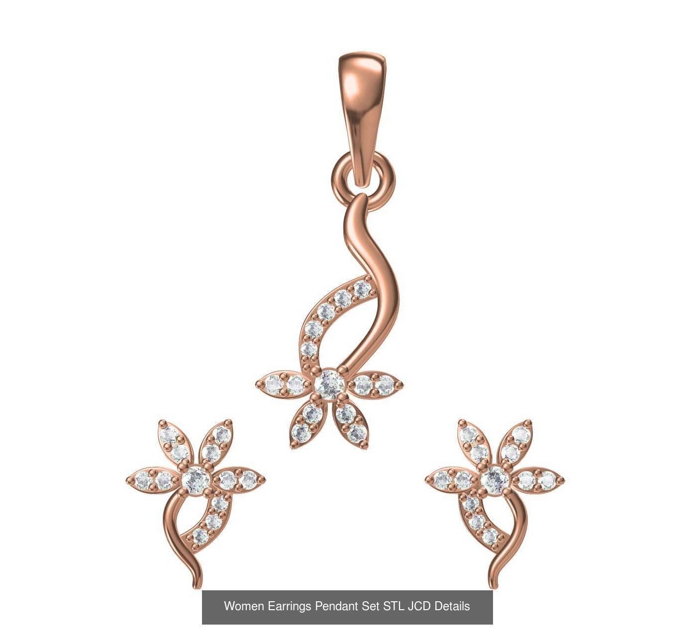 159 Women Earrings Pendant Sets STL JCD Details Collection _218