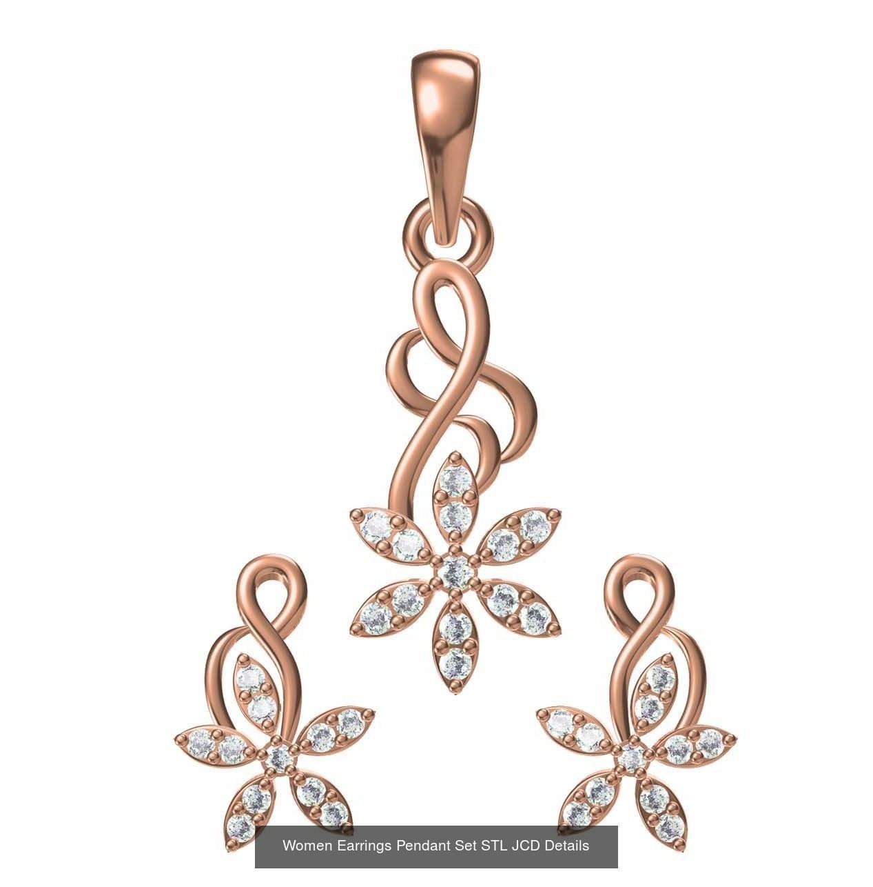 159 Women Earrings Pendant Sets STL JCD Details Collection _231