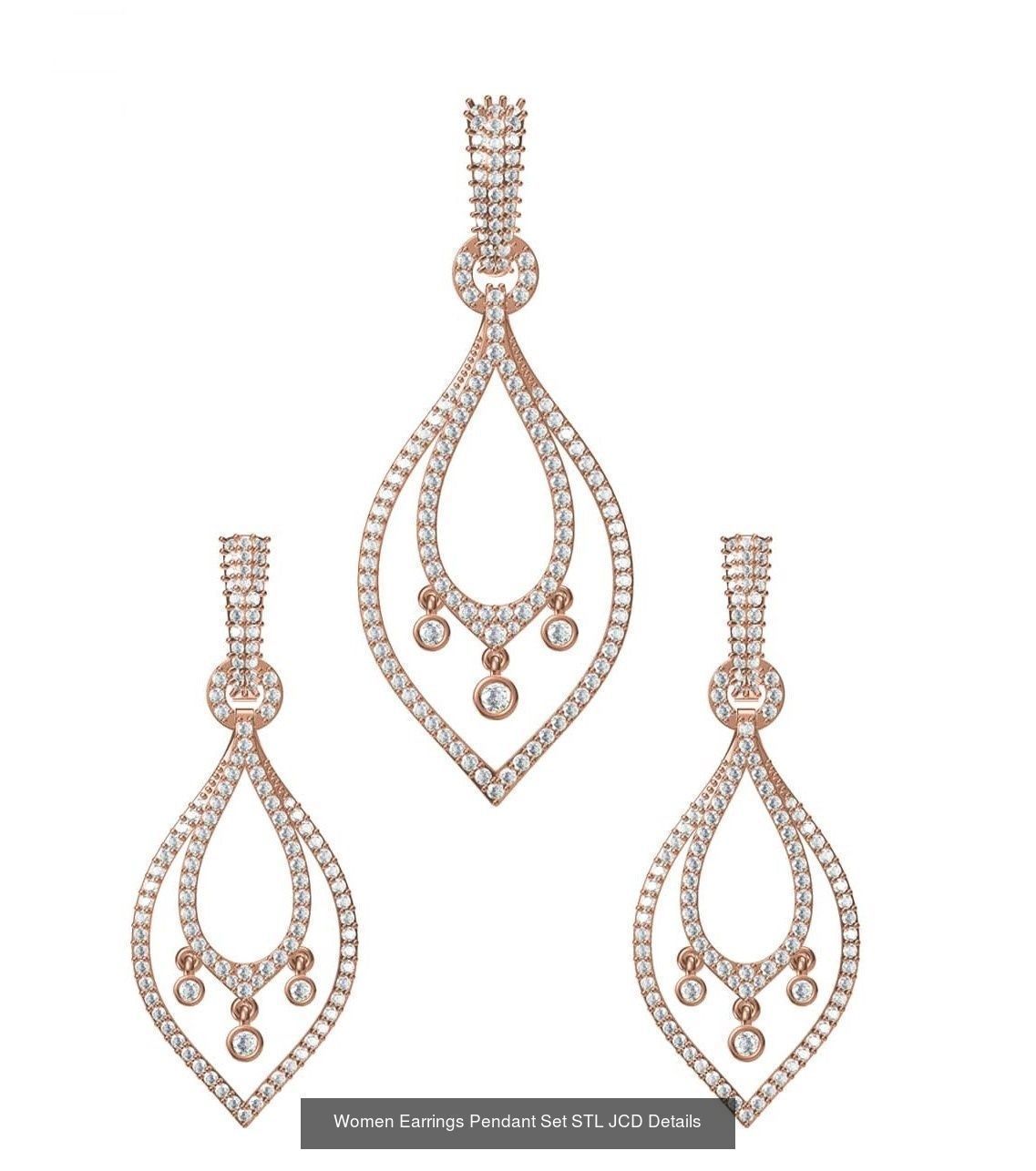 159 Women Earrings Pendant Sets STL JCD Details Collection _327
