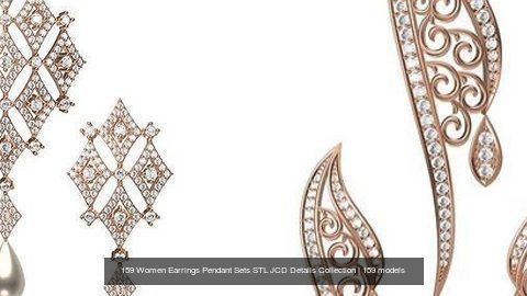 159 Women Earrings Pendant Sets STL JCD Details Collection _77