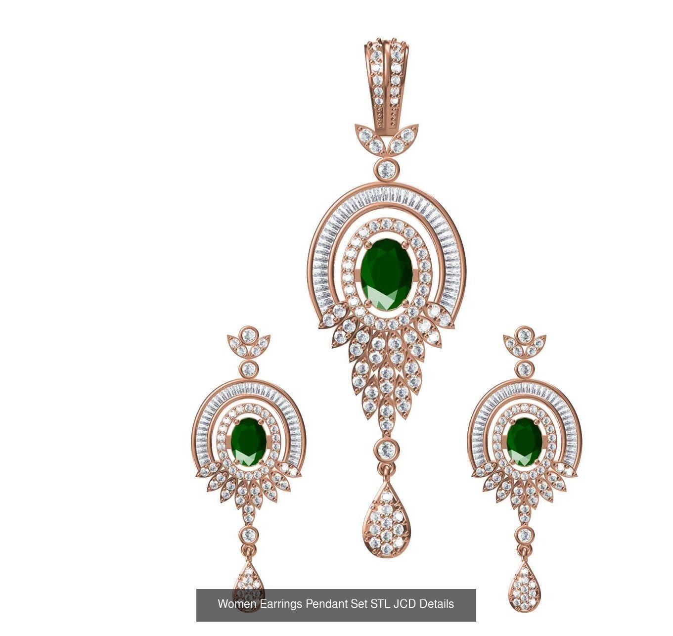 159 Women Earrings Pendant Sets STL JCD Details Collection _310