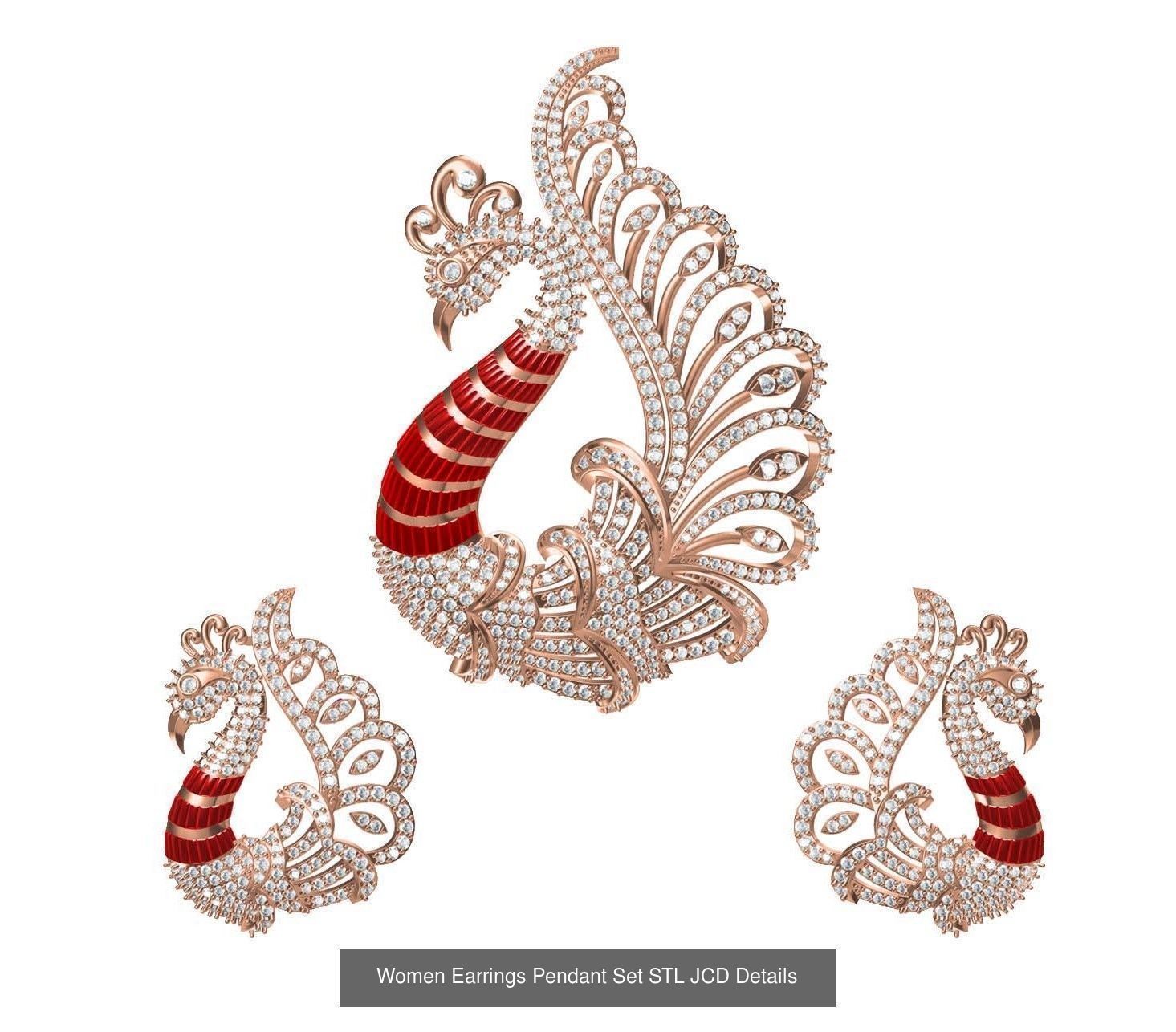 159 Women Earrings Pendant Sets STL JCD Details Collection _273