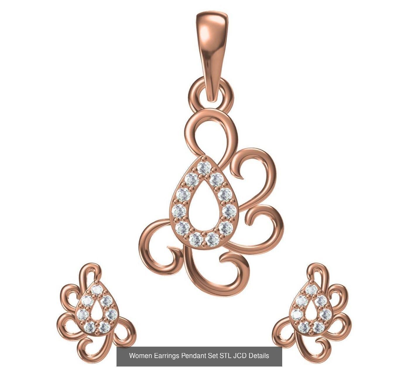 159 Women Earrings Pendant Sets STL JCD Details Collection _222
