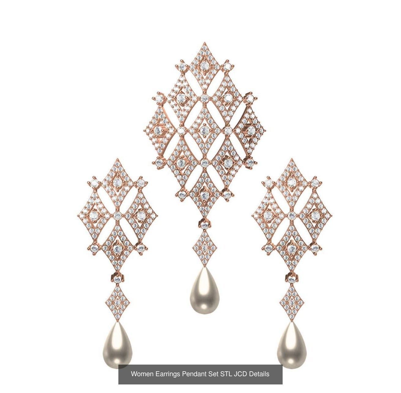 159 Women Earrings Pendant Sets STL JCD Details Collection _247