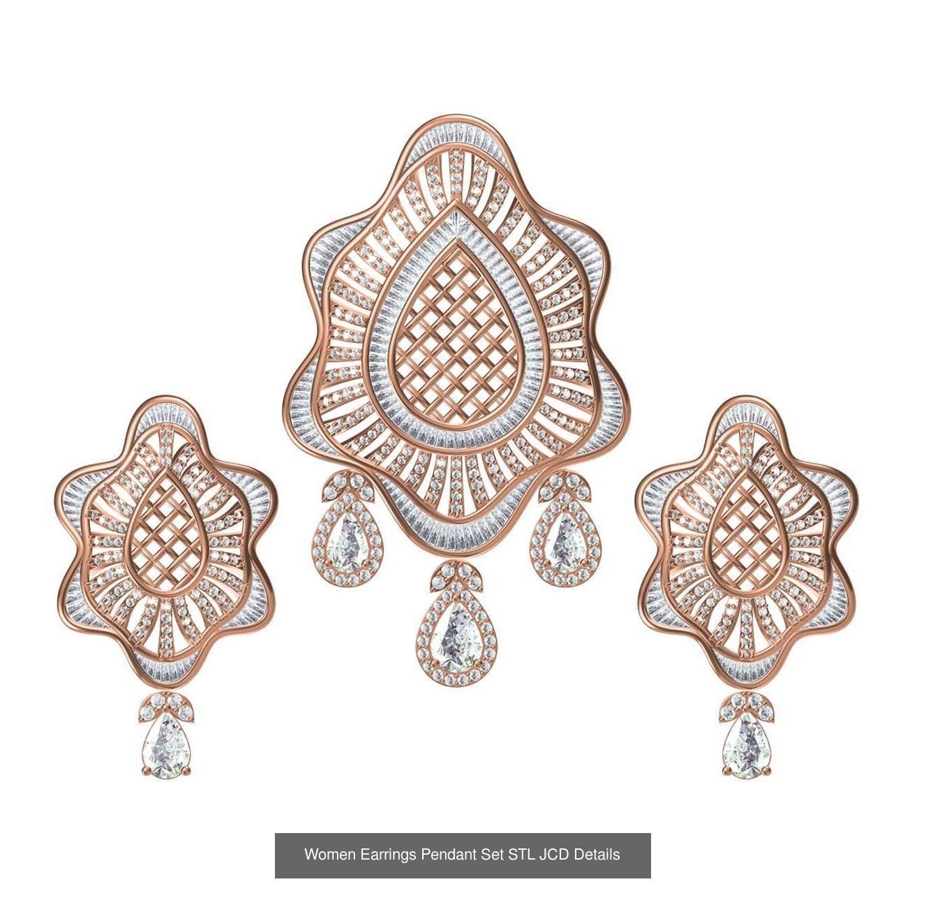 159 Women Earrings Pendant Sets STL JCD Details Collection _260