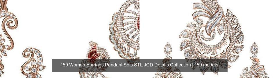 159 Women Earrings Pendant Sets STL JCD Details Collection _151