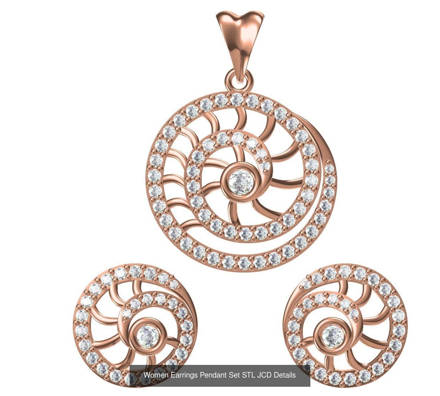 159 Women Earrings Pendant Sets STL JCD Details Collection _233