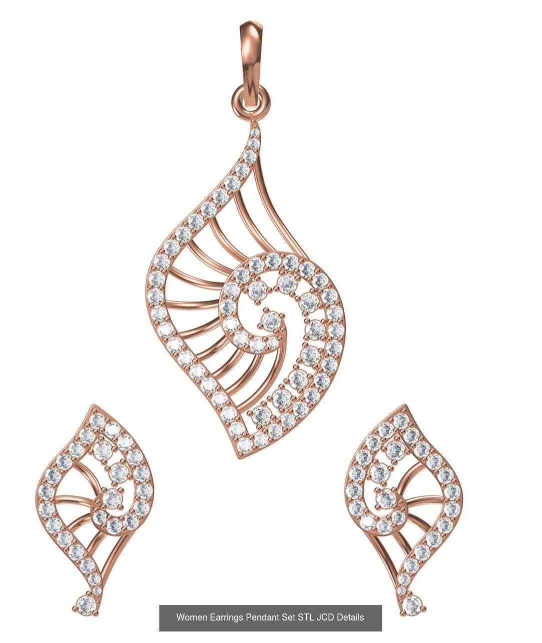 159 Women Earrings Pendant Sets STL JCD Details Collection _268