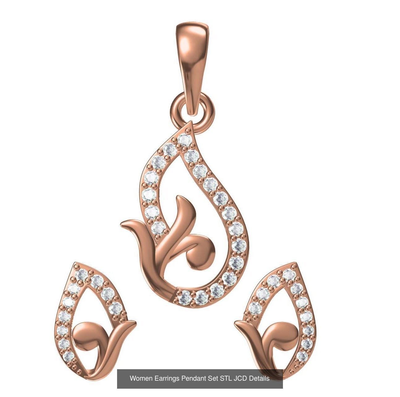 159 Women Earrings Pendant Sets STL JCD Details Collection _220