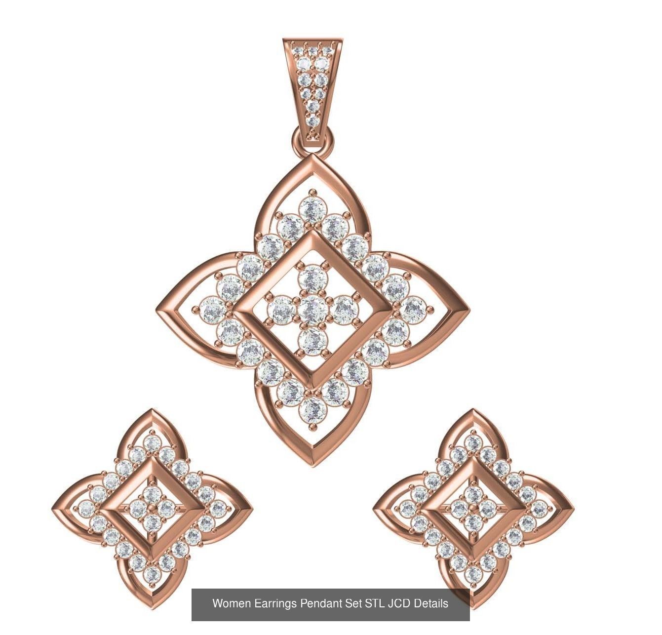 159 Women Earrings Pendant Sets STL JCD Details Collection _300