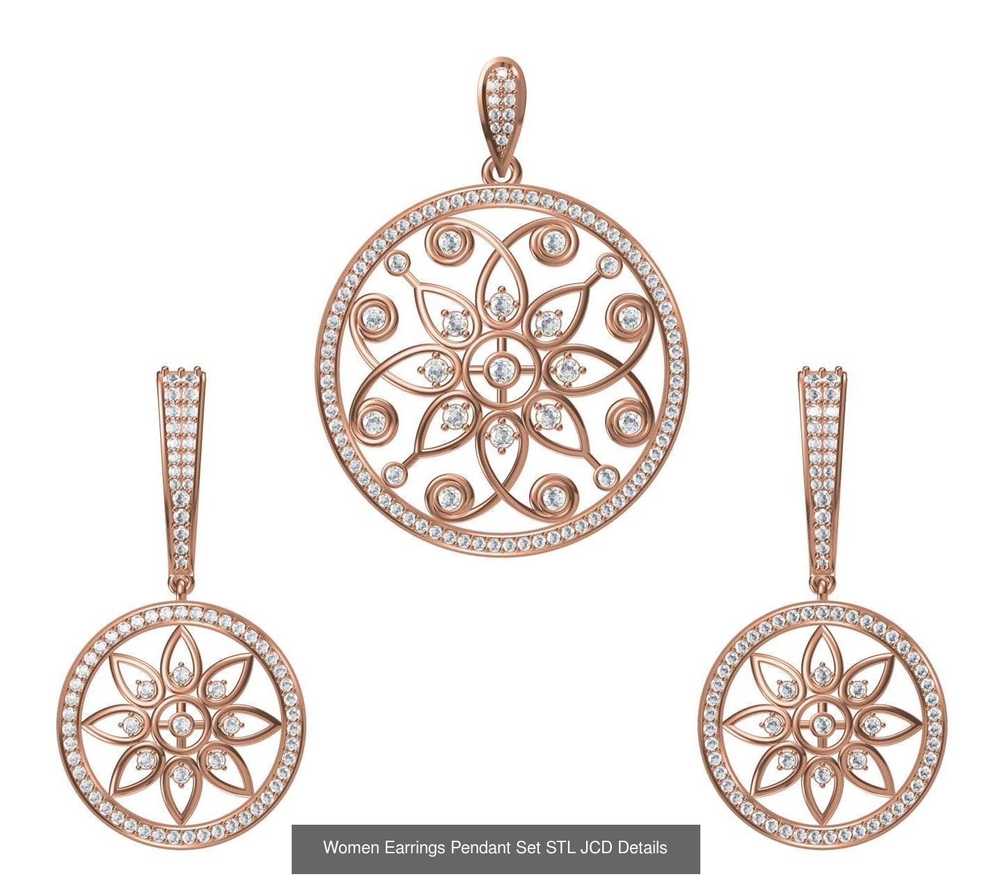 159 Women Earrings Pendant Sets STL JCD Details Collection _330