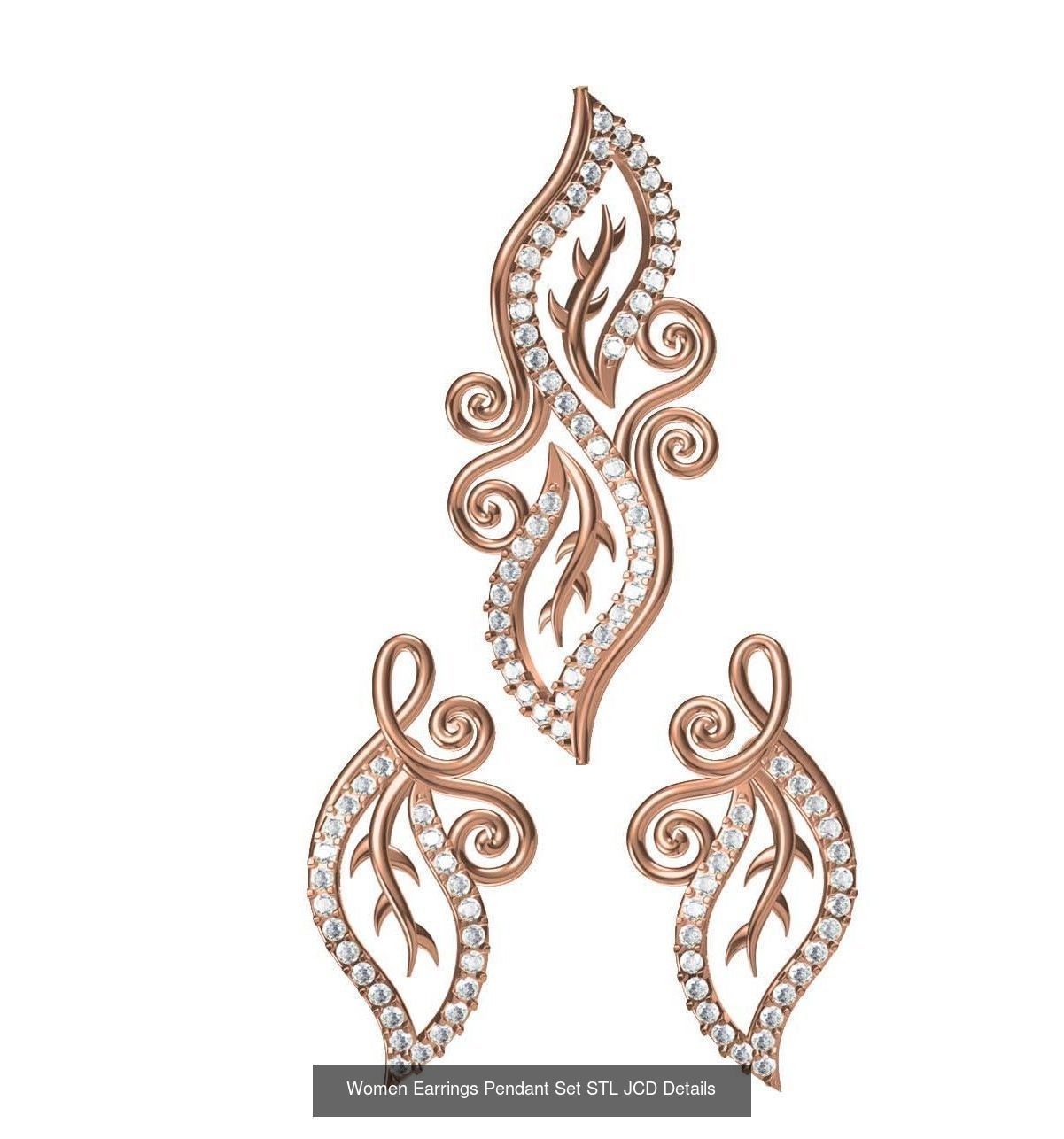 159 Women Earrings Pendant Sets STL JCD Details Collection _288