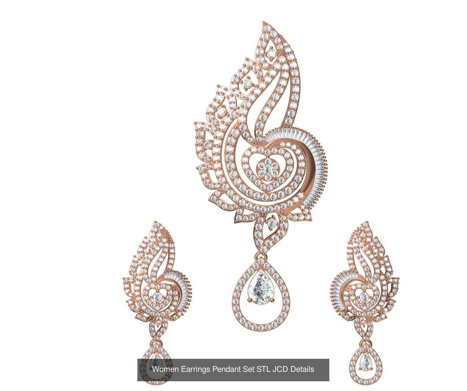 159 Women Earrings Pendant Sets STL JCD Details Collection _215