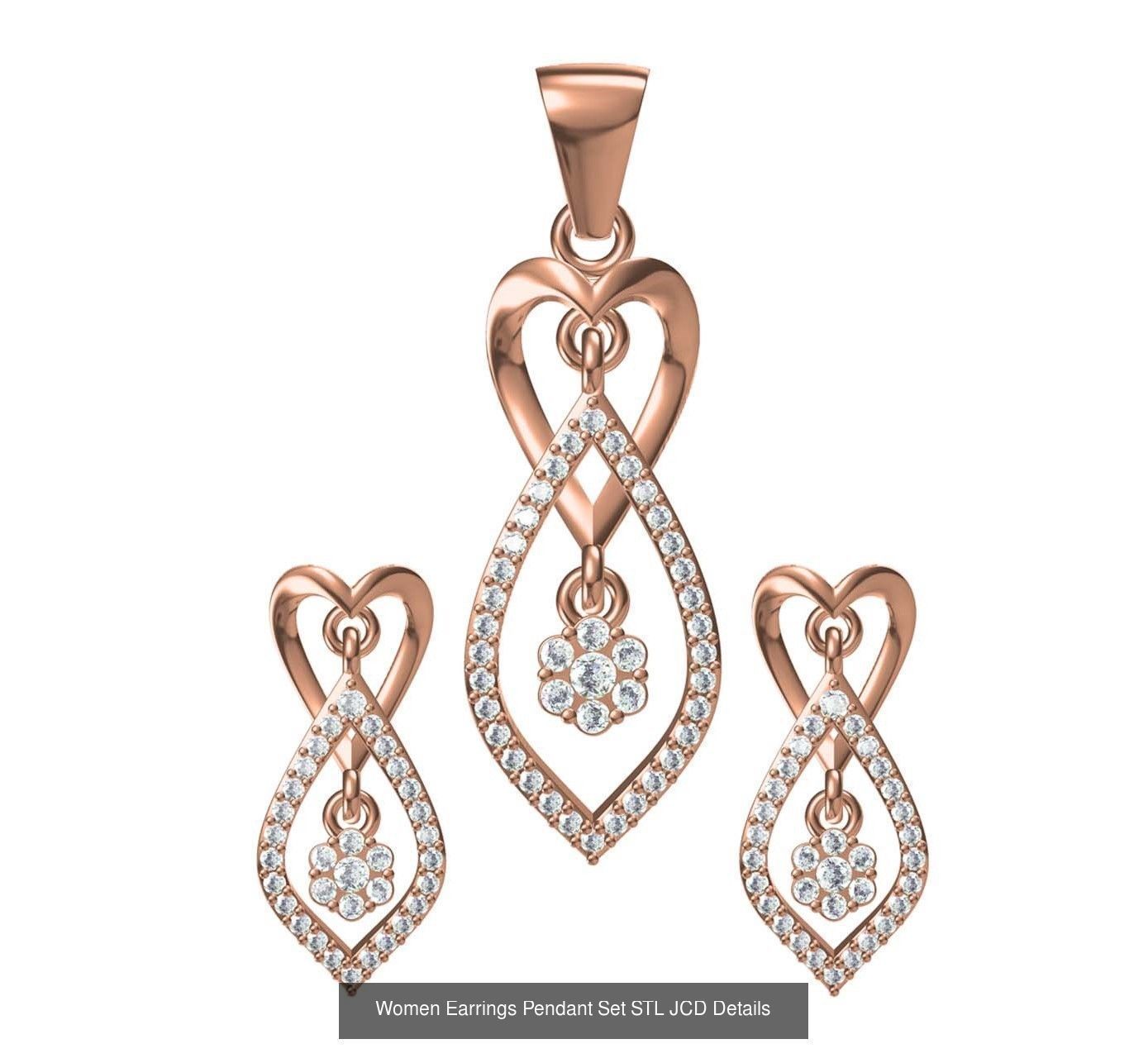 159 Women Earrings Pendant Sets STL JCD Details Collection _347