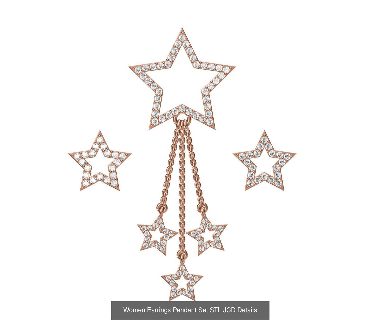 159 Women Earrings Pendant Sets STL JCD Details Collection _363
